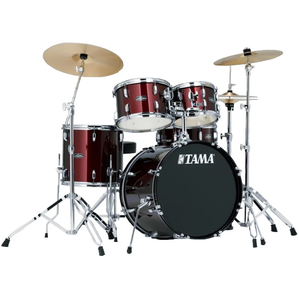 TAMA SG50H6C-WR - Stagestar Wine Red 5 Parça (20B/10T/12T/14F/14S) Aksamlı & Zilli Akustik Davul Seti