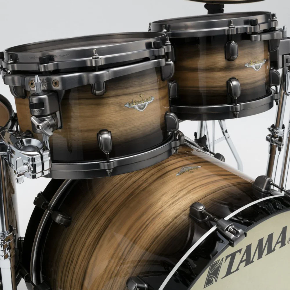 TAMA ME42TZSL-NWB - Starclassic Maple Exotic w/ Chrome Hardware Natural Pacific Walnut Burst 4 Parça (22B/10T/12T/16F) Akustik Davul Seti