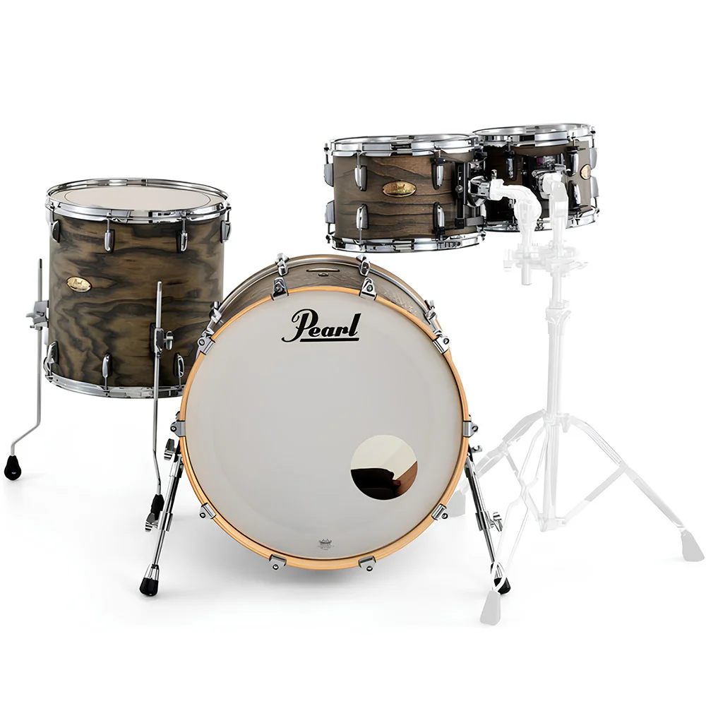 PEARL STS924XSP/C852 Session Studio Select Black Satin Ash 4 Parça (22B/10T/12T/16F) Akustik Davul Seti