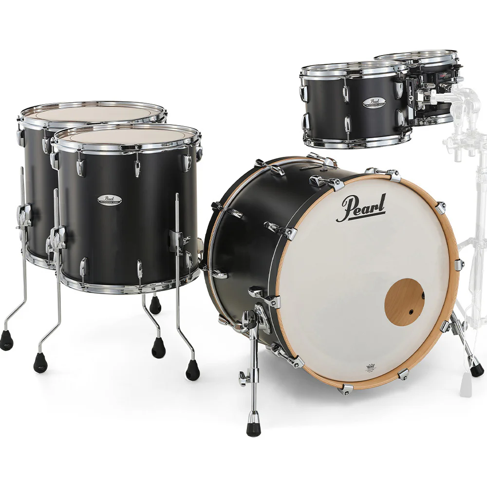 PEARL PMX925XSP/C339 Professional Matte Caviar Black 5 Parça (22B/10T/12T/14F/16F) Akustik Davul Seti
