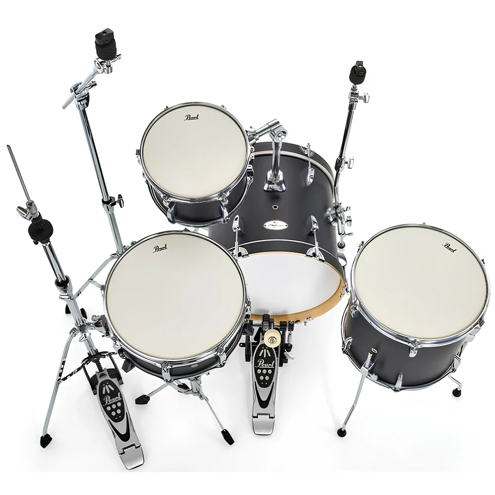 PEARL MT564/C-D752 Midtown Serisi Matte Black 4 Parça (16B/10T/13F/13S) Akustik Davul Seti