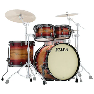 TAMA ME42TZUSL-RWB - Starclassic Maple Exotic w/ Smoked Black Nickel Ruby Pacific Walnut Burst 4 Parça (22B/10T/12T/16F) Akustik Davul Seti