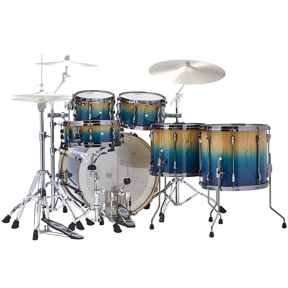 TAMA ML62HZBSP-PFP Limited Superstar Sapphire Fade Hyper-Drive 6 Parça (22B/14S/10T/12T/14F/16F) Akustik Davul Seti