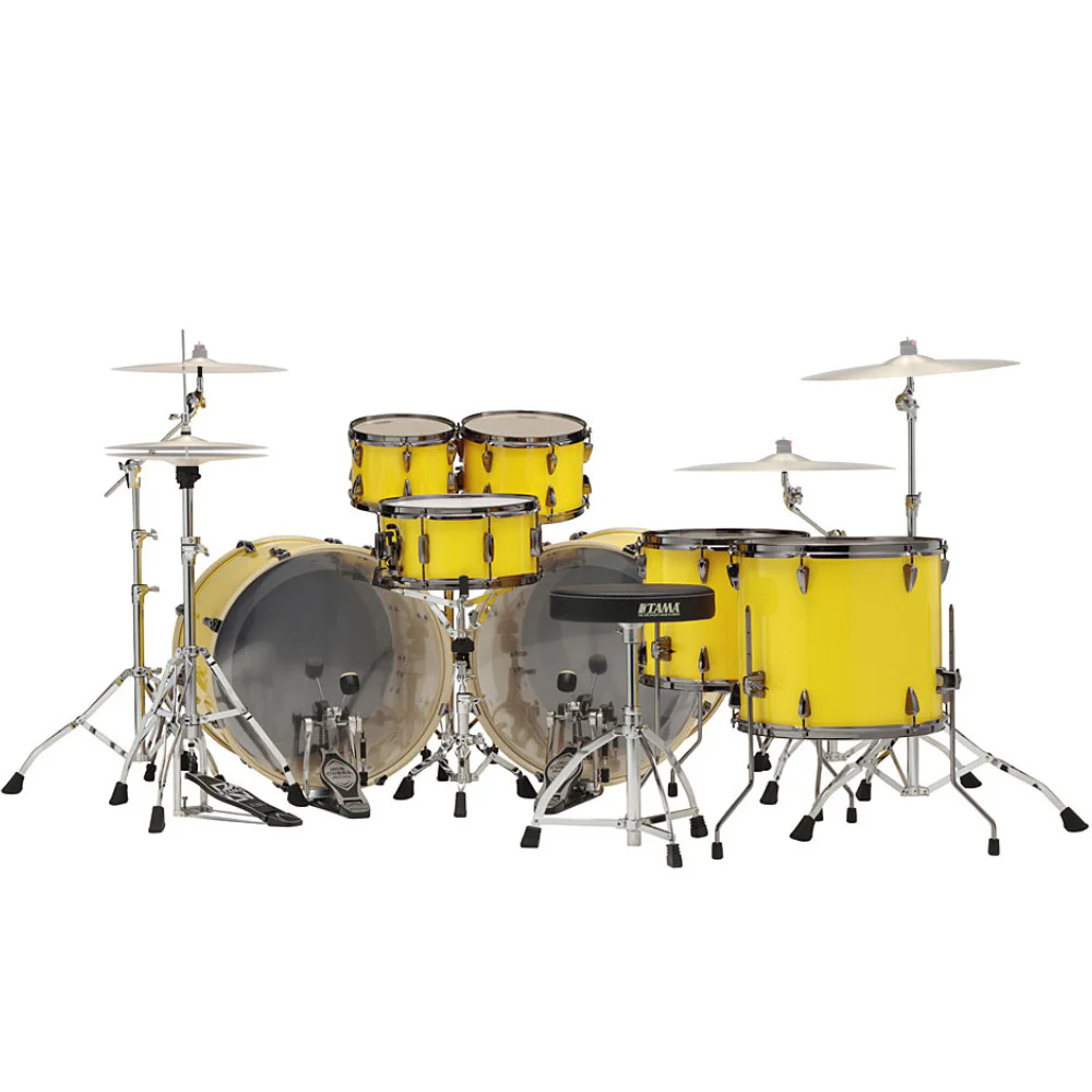 TAMA IP72ZH9WBN-ELY - Imperialstar Electric Yellow 7 Parça (22B/22B/10T/12T/14F/16F/14S) Limited Edition Inspired by Lars Ulrich Akustik Davul Seti
