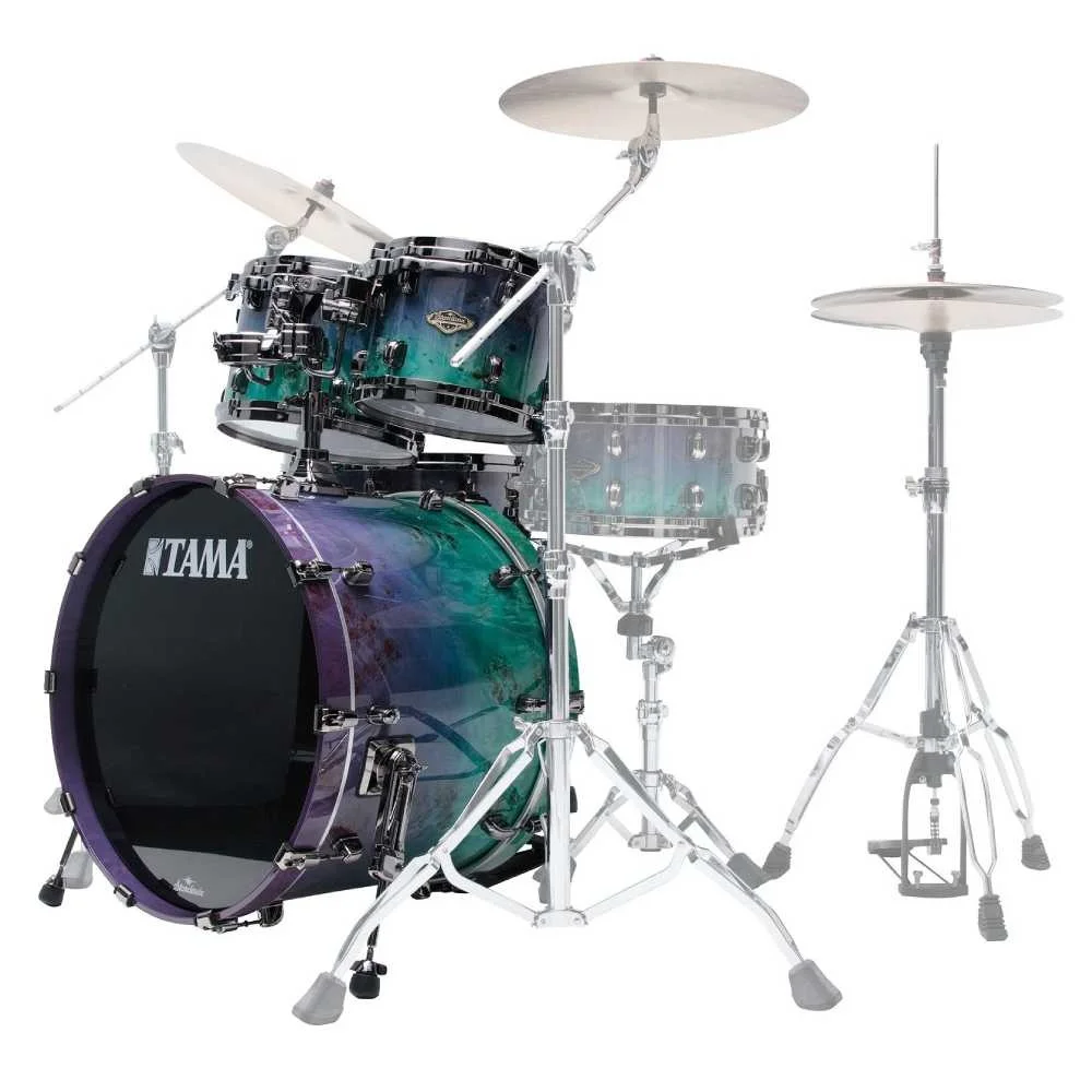 TAMA WBS42BNMS-NMF Limited Starclassic Walnut/Birch Nebula Mappa Burl Fade 4 Parça (22B/10T/12T/16F) Akustik Davul Seti