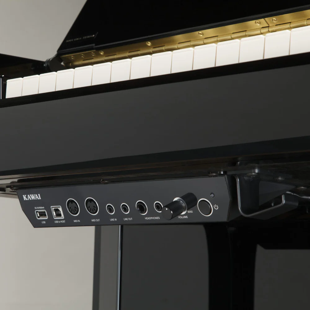 KAWAI K-300 AR2 M/PEP AURES / 122 cm  Hibrit  Parlak Siyah Duvar Piyanosu