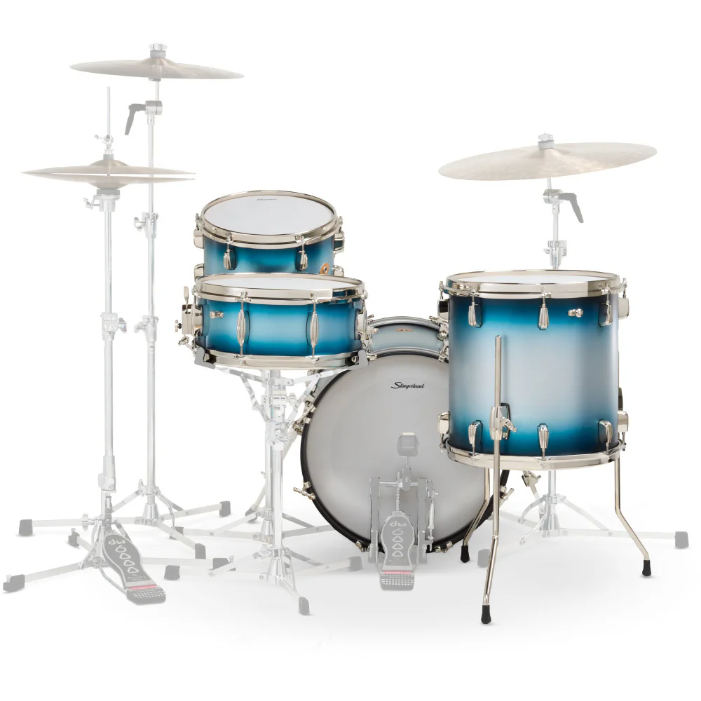 SLINGERLAND Radio King Outfit Blue & Silver Lacquer 4 Parça (18B/12T/14F/14S) Akustik Davul Seti