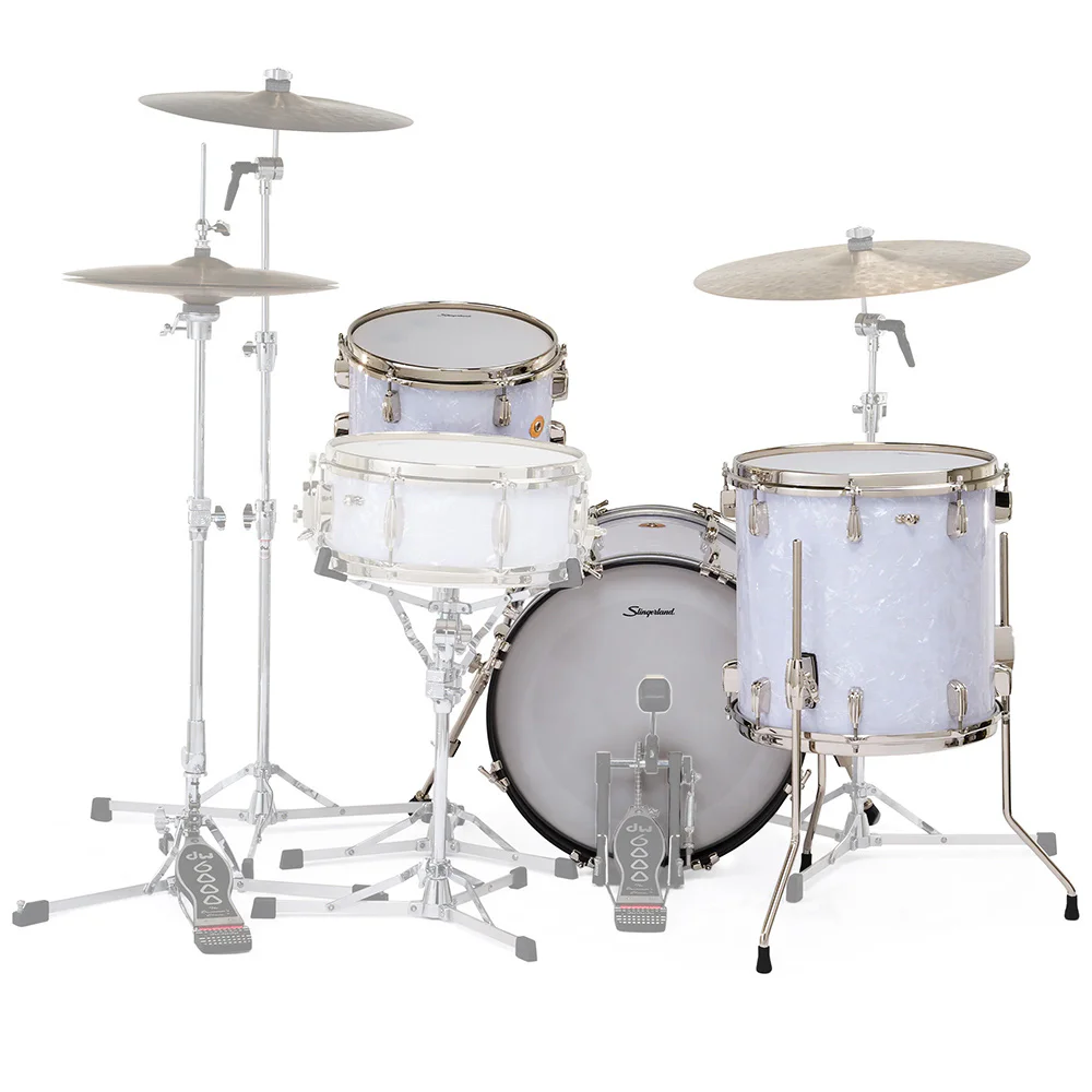 SLINGERLAND Radio King Outfit White Marine Pearl Wrap 3 Parça (18B/12T/14F) Akustik Davul Seti