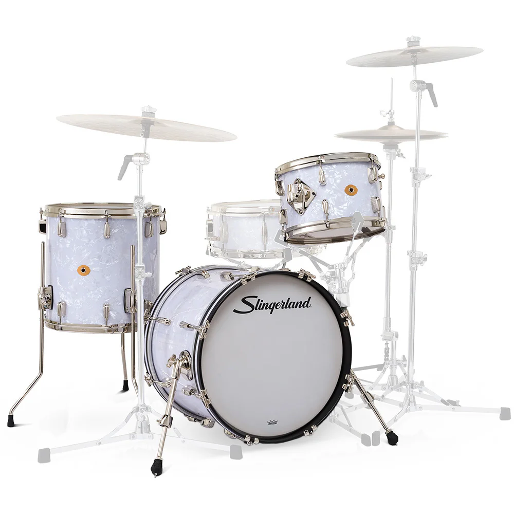 SLINGERLAND Radio King Outfit White Marine Pearl Wrap 3 Parça (18B/12T/14F) Akustik Davul Seti