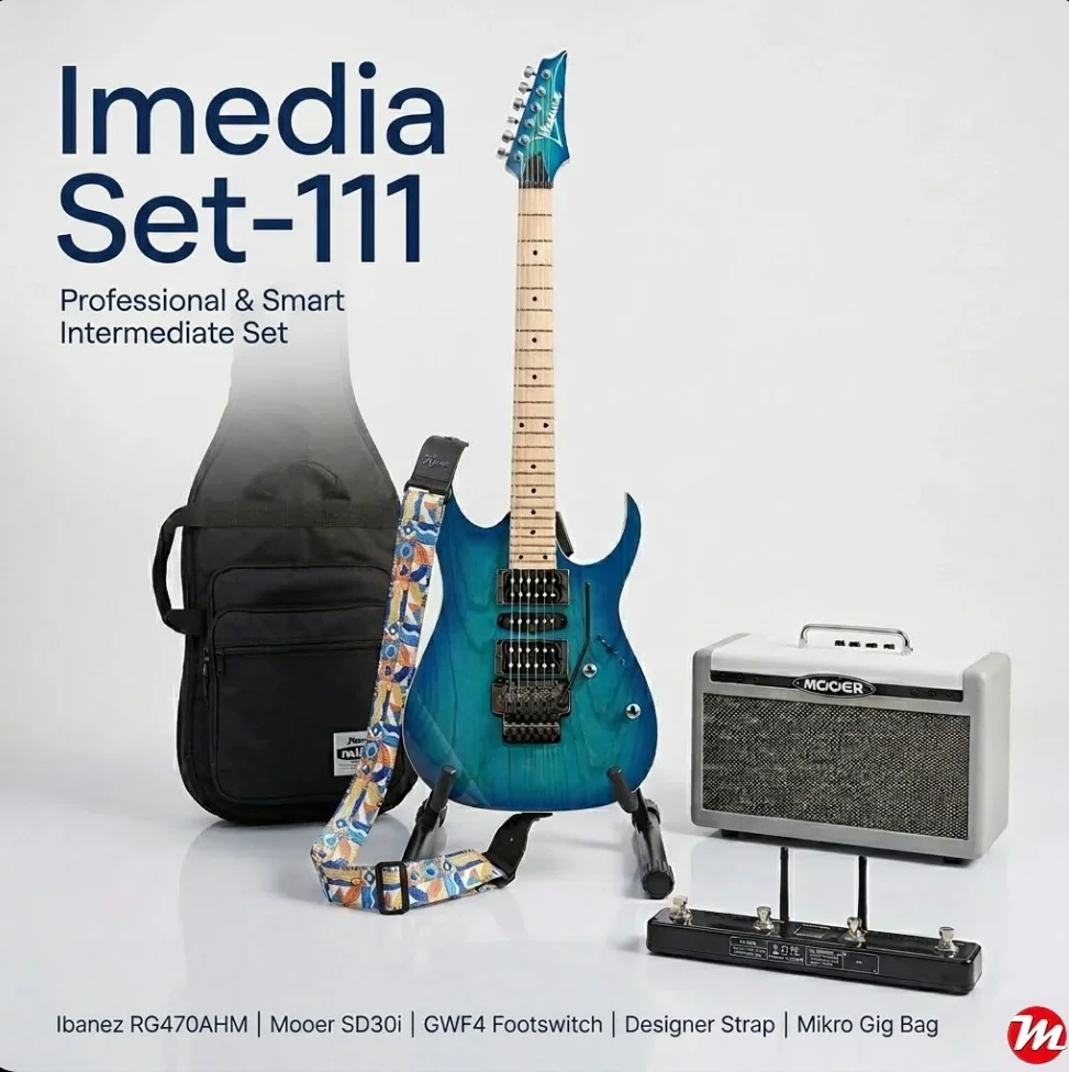 Imedia Set-111 Elektro Gitar Seti Mooer SD30i + ibanez-RG470ahm-bmt Set