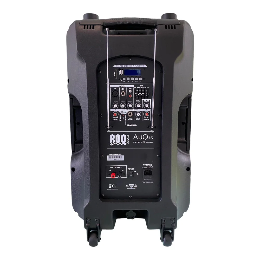Roq Audio AUQ15 15" Taşınabilir Aktif Hoparlör (Mikrofon Hediyeli)