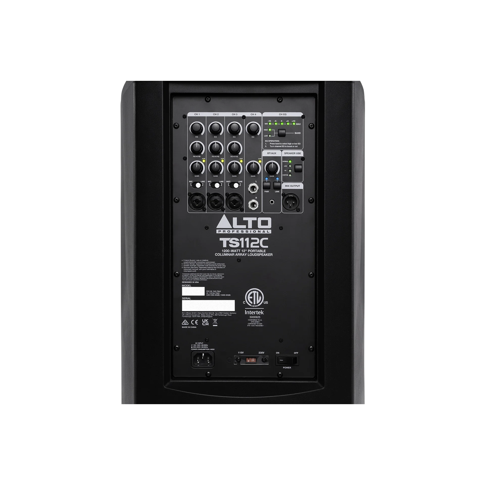 Alto Professional TS112C Dahili DSP ve Bluetooth Bağlantılı 12" 1200W Column Array Aktif Hoparlör